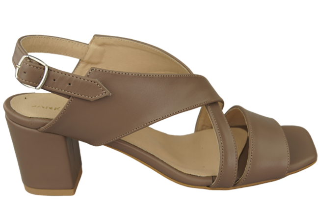 Obuwie Damskie Sandały Cappuccino Skóra Naturalna 149 ElitaBut