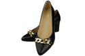 Classic Women's  Pumps Shoes made of Natural Leather with a Gold Decorative Chain 200 ElitaBut