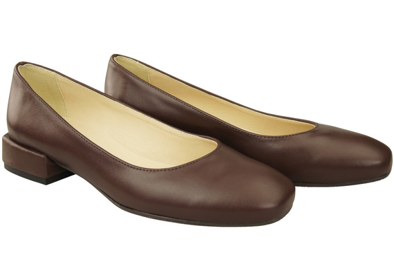 Comfortable Women's Shoes Flat Pumps, Natural Leather 204 ElitaBut