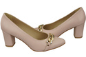 Classic Women's  Pumps Shoes made of Natural Leather with a Gold Decorative Chain 200 ElitaBut
