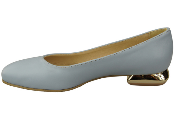 Flat Women's Shoes Pumps Decorative Heel Natural Leather 209 ElitaBut