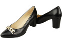 Classic Women's  Pumps Shoes made of Natural Leather with a Gold Decorative Chain 200 ElitaBut