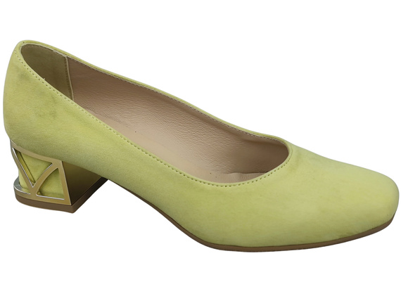 Comfortable Women's Shoes Pumps with Decorative Heel Natural Suede Leather 219 From ElitaBut