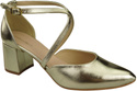 Elegant Leather Sandals with Open Sides on a Stable Heel 218 ElitaBut