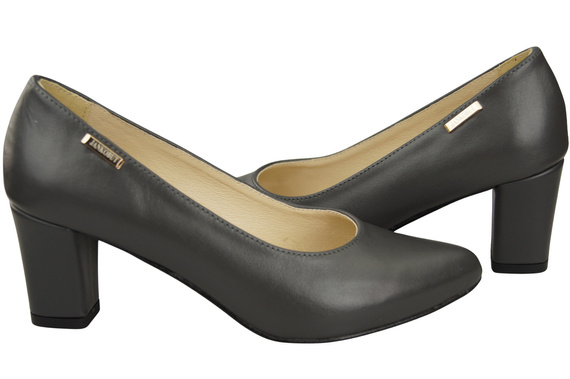 Classic Smooth Pumps Shoes Women's Black Natural Leather 213 ElitaBut