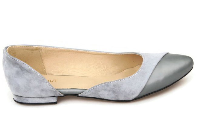 Obuwie Damskie Baleriny Czarne skóra naturalna Zamszowa 131 ElitaBut