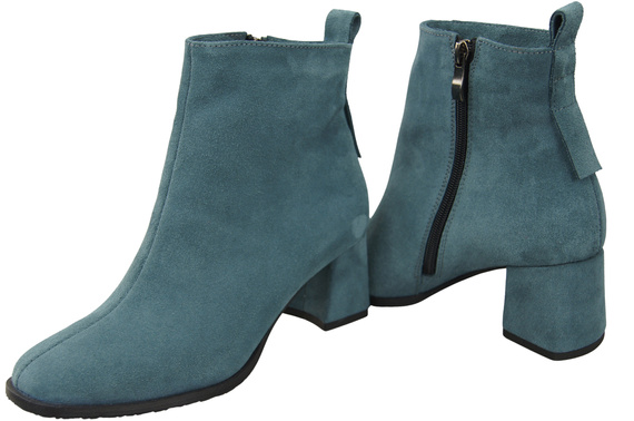 Women’s ankle boots in genuine suede leather, stable block heel, with zipper – 224 ElitaBut