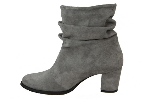 Obuwie Damskie Botki skóra naturalna Popielate 986 ElitaBut