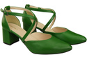 Elegant Leather Sandals with Open Sides on a Stable Heel 218 ElitaBut