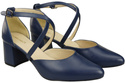 Elegant Leather Sandals with Open Sides on a Stable Heel 218 ElitaBut