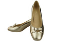 Women's Pumps with a Bow, Natural Leather and Low Heel 203 ElitaBut