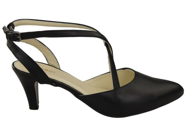 Obuwie Damskie Sandały Czarne Skóra Naturalna 129 ElitaBut