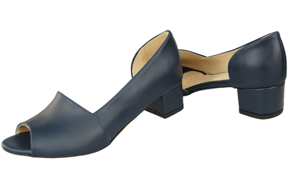 Obuwie Damskie Sandały Granatowe Skóra Naturalna 147 ElitaBut