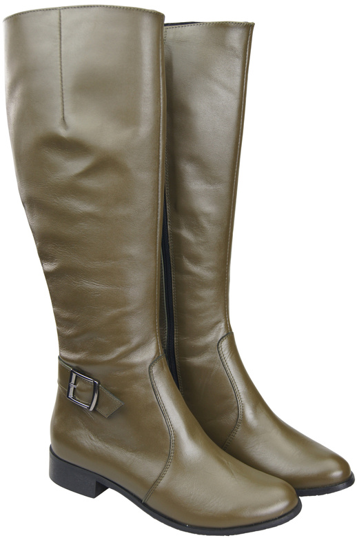 Women’s leather boots, lined officer boots, flat 225 ElitaBut
