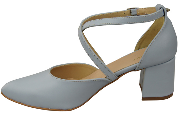 Elegant Leather Sandals with Open Sides on a Stable Heel 218 ElitaBut