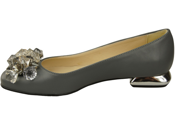 Women's Pumps with Crystals Flat Natural Leather 216 ElitaBut