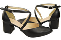 Elegant Leather Sandals with Open Sides on a Stable Heel 218 ElitaBut