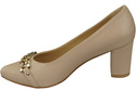 Classic Women's  Pumps Shoes made of Natural Leather with a Gold Decorative Chain 200 ElitaBut