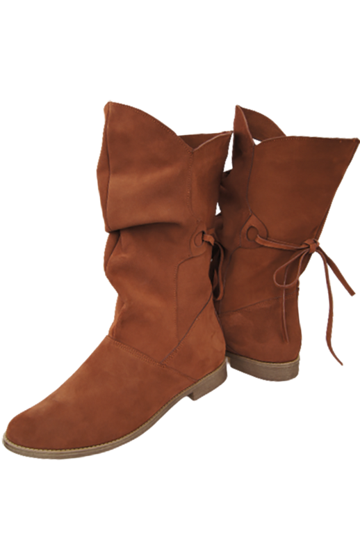 Obuwie Botki Damskie Wiosna / Jesień skóra naturalna welurowa Kasztanowe 999 L ElitaBut