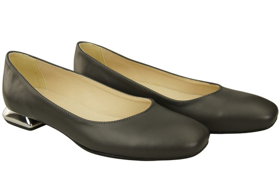 Flat Women's Shoes Pumps Decorative Heel Natural Leather 209 ElitaBut