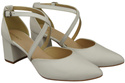 Elegant Leather Sandals with Open Sides on a Stable Heel 218 ElitaBut