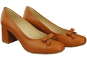 Women's Pumps with a Bow, Natural Leather and Low Heel 203 ElitaBut