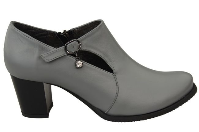 Obuwie Botki  Damskie Skóra Naturalna Popiel 109 ElitaBut