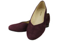 Obuwie Baleriny Damskie skóra naturalna Bordowe 984 ElitaBut