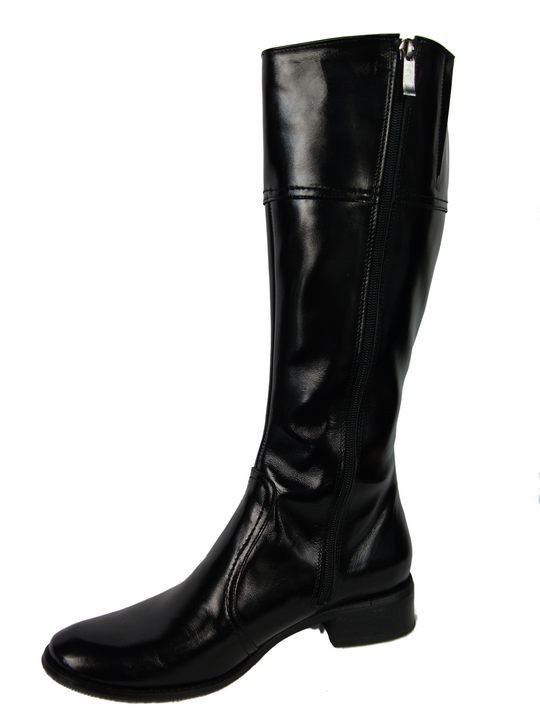 Obuwie Kozaki Damskie skóra naturalna Czarne Lakierowane 636 ElitaBut