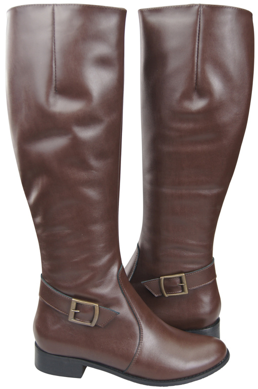 Women’s leather boots, lined officer boots, flat 225 ElitaBut