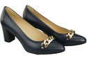 Classic Women's  Pumps Shoes made of Natural Leather with a Gold Decorative Chain 200 ElitaBut