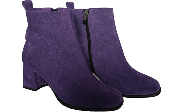 Women’s ankle boots in genuine suede leather, stable block heel, with zipper – 224 ElitaBut