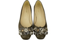 Women's Pumps with Crystals Flat Natural Leather 216 ElitaBut