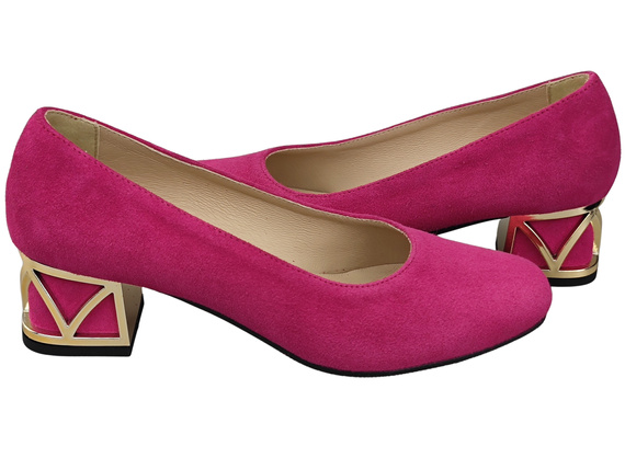 Comfortable Women's Shoes Pumps with Decorative Heel Natural Suede Leather 219 From ElitaBut