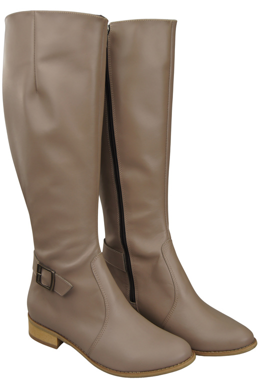 Women’s leather boots, lined officer boots, flat 225 ElitaBut