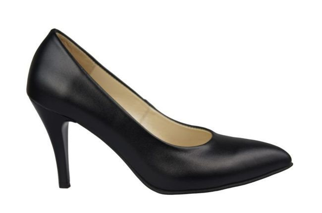 Obuwie Damskie Czółenka  skóra naturana Czarne 816 ElitaBut