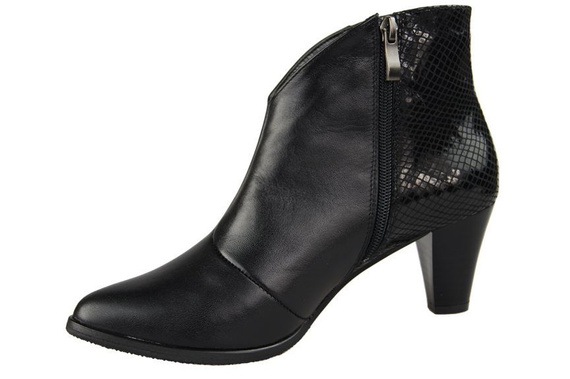 Obuwie Botki Damskie skóra naturalna Czarne 937 N Z ElitaBut