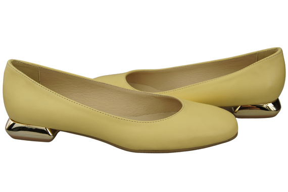 Flat Women's Shoes Pumps Decorative Heel Natural Leather 209 ElitaBut