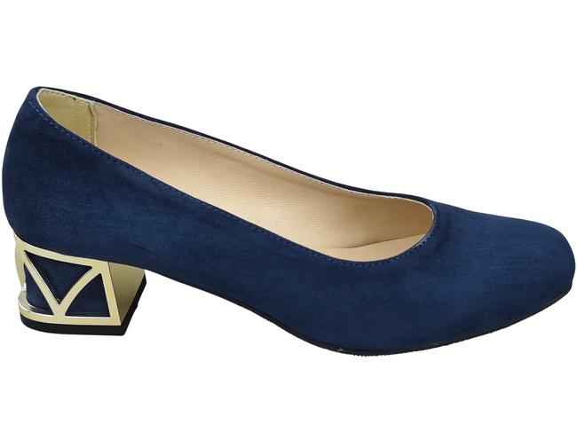 Comfortable Women's Shoes Pumps with Decorative Heel Natural Suede Leather 219 From ElitaBut