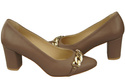 Classic Women's  Pumps Shoes made of Natural Leather with a Gold Decorative Chain 200 ElitaBut