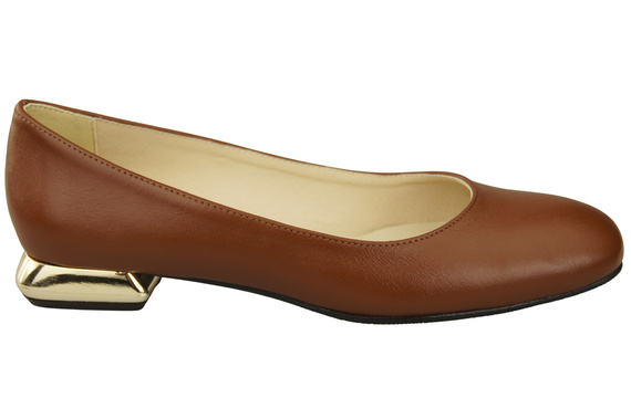 Flat Women's Shoes Pumps Decorative Heel Natural Leather 209 ElitaBut