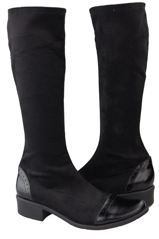 Obuwie Kozaki Damskie Oficerki z zamkiem rozciągliwy stecz 477 ElitaBut