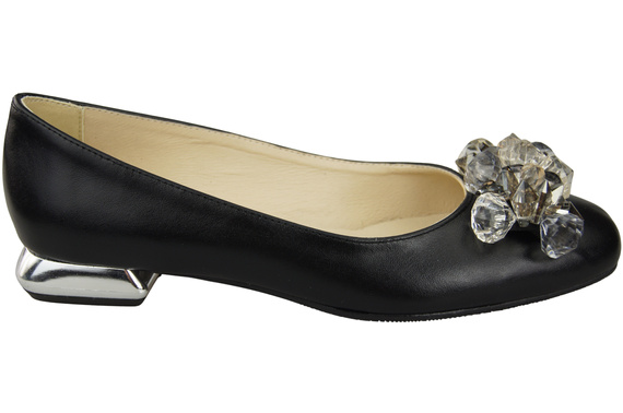 Women's Pumps with Crystals Flat Natural Leather 216 ElitaBut