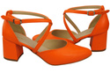 Elegant Leather Sandals with Open Sides on a Stable Heel 218 ElitaBut