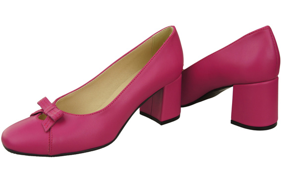 Women's Pumps with a Bow, Natural Leather and Low Heel 203 ElitaBut