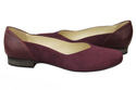 Obuwie Baleriny Damskie skóra naturalna Bordowe 984 ElitaBut