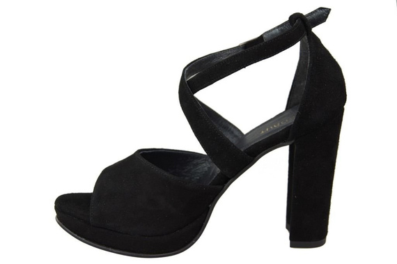 Obuwie Damskie Sandały Czarne skóra naturalna Zamszowa 114 ElitaBut