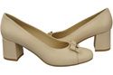 Women's Pumps with a Bow, Natural Leather and Low Heel 203 ElitaBut