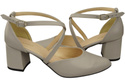 Elegant Leather Sandals with Open Sides on a Stable Heel 218 ElitaBut