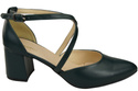 Elegant Leather Sandals with Open Sides on a Stable Heel 218 ElitaBut